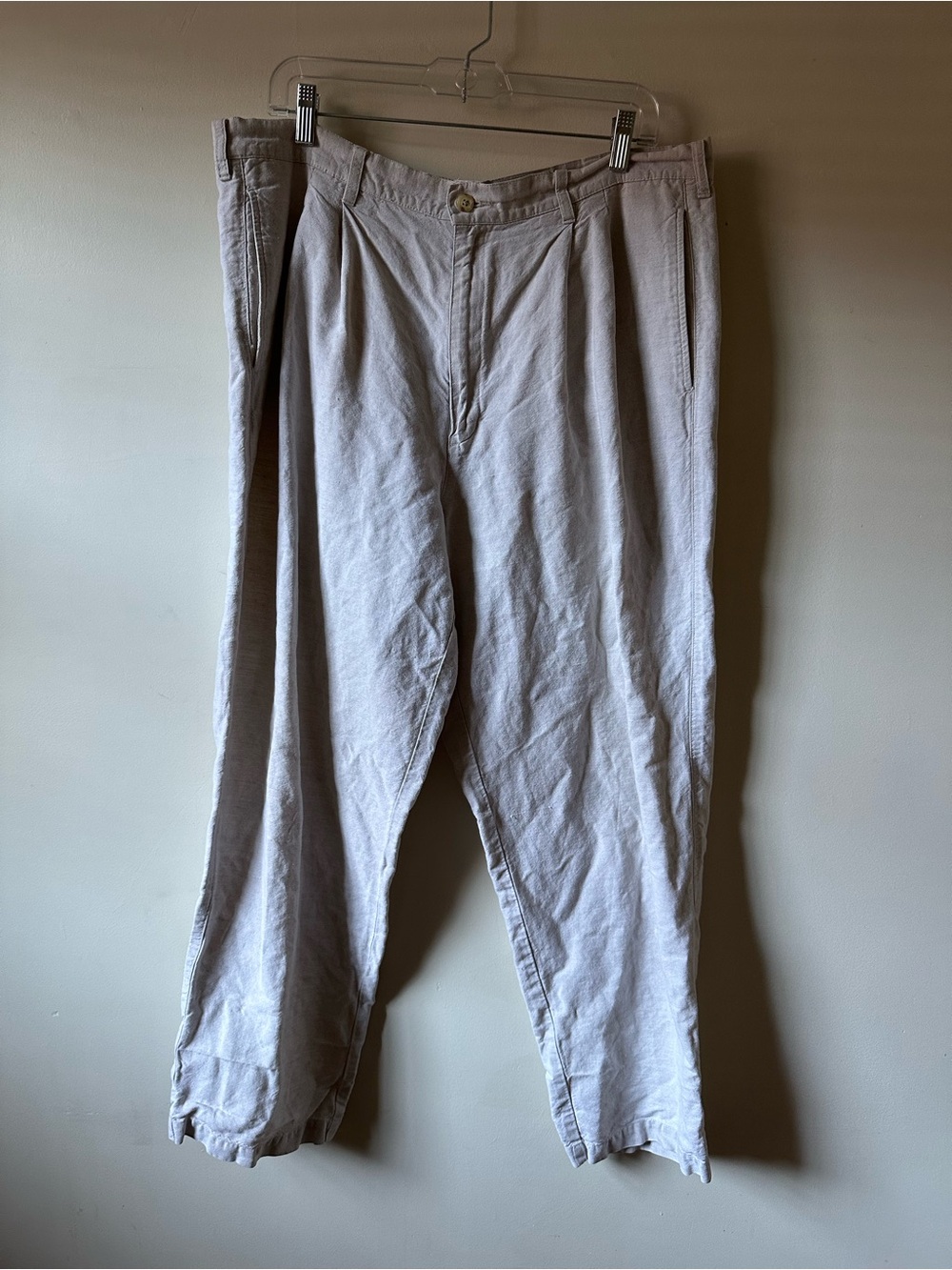 ✨5/$25 Eddie Bauer Linen Cotton Blend Cream Pants Resort Wear Summer Beach 38x30